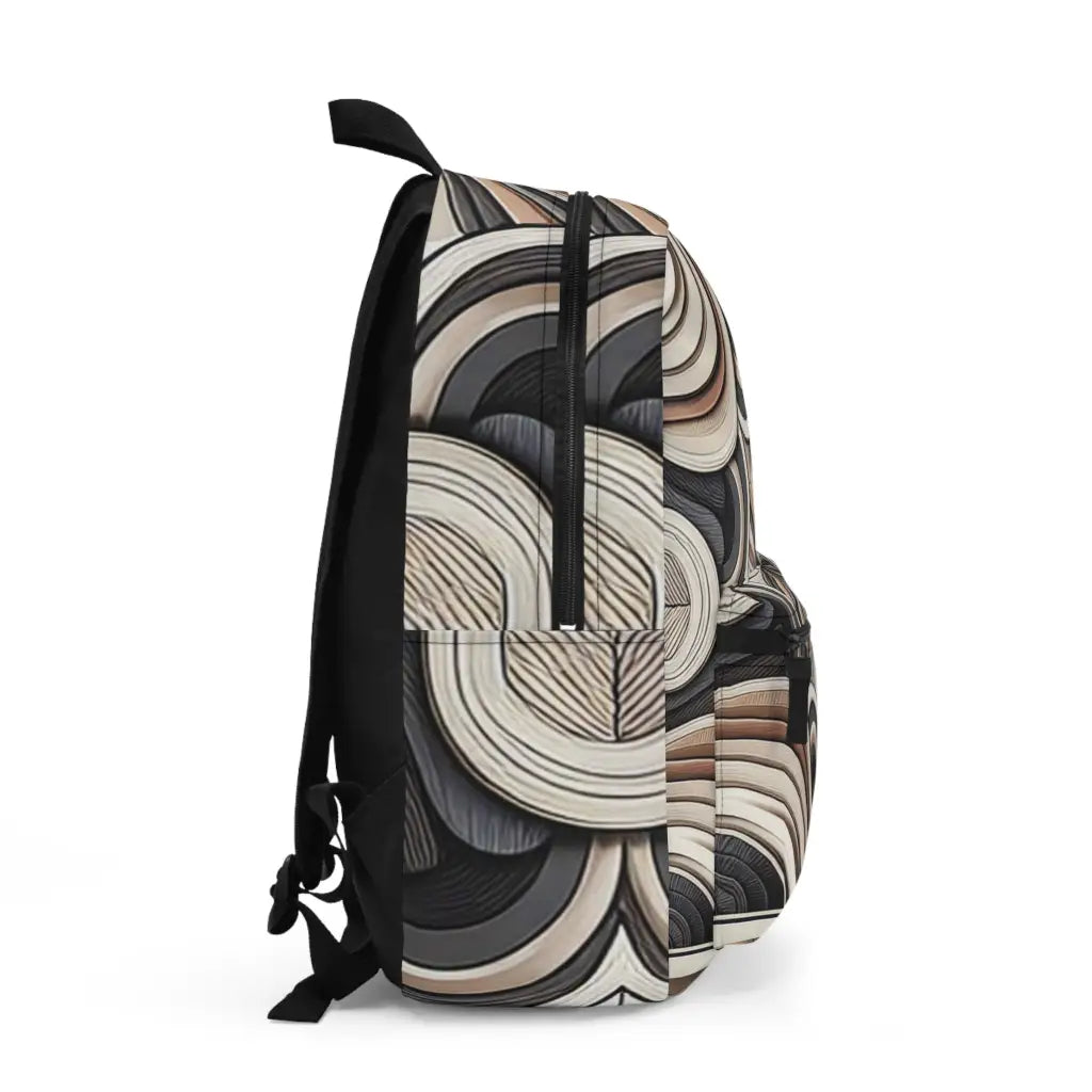 Geometric Whorls in Sepia Shades - Backpack - One size