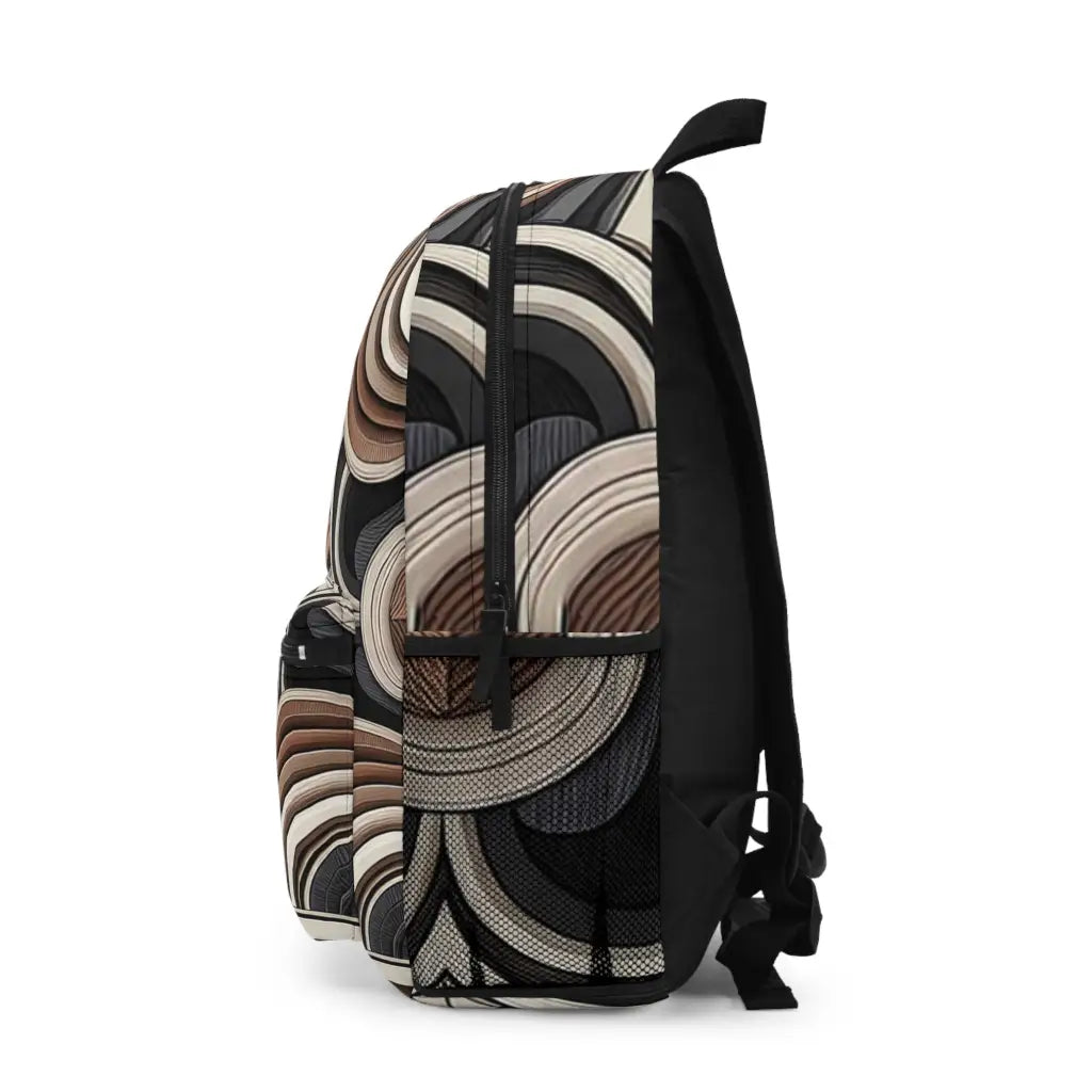 Geometric Whorls in Sepia Shades - Backpack - One size