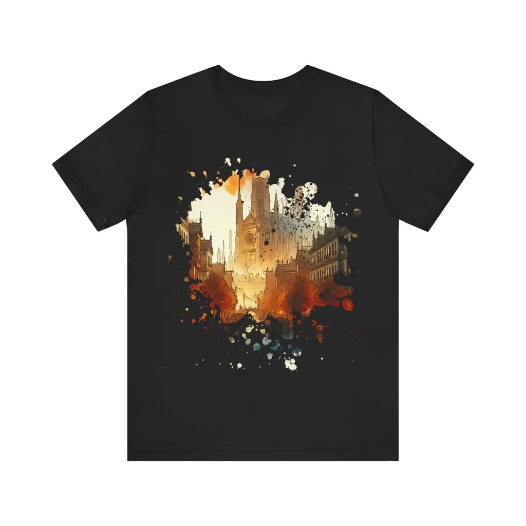 Glowing Canal Promenade - Jersey Short Sleeve Tee - Black