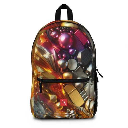 Golden Flow and Chrome Whirls Backpack One size Bags