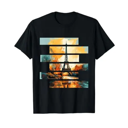 Golden Hour in Paris: Eiffel Tower Reflections T Shirt