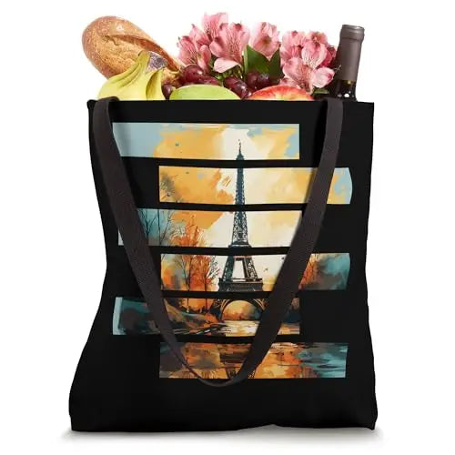 Golden Hour in Paris: Eiffel Tower Reflections Tote Bag