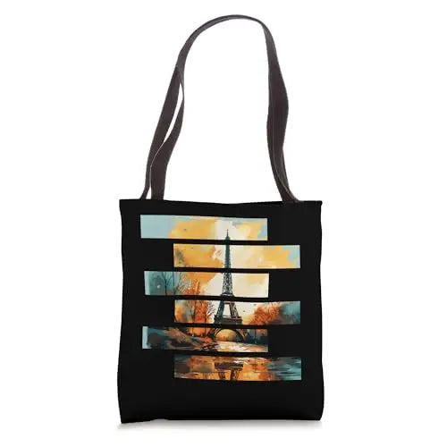 Golden Hour in Paris: Eiffel Tower Reflections Tote Bag