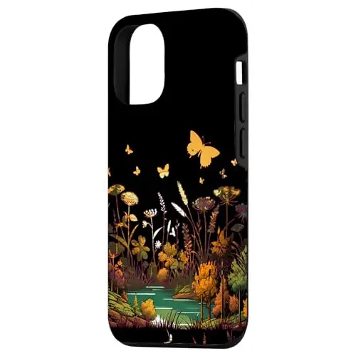 Golden Meadow: A Sunlit Garden of Butterflies Case (iPhone