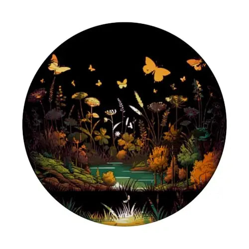 Golden Meadow: A Sunlit Garden of Butterflies PopSockets