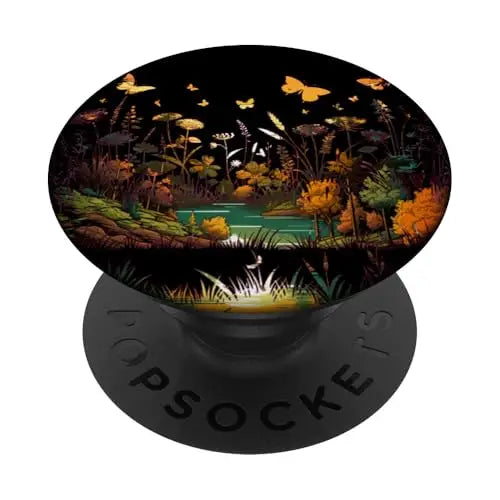 Golden Meadow: A Sunlit Garden of Butterflies PopSockets