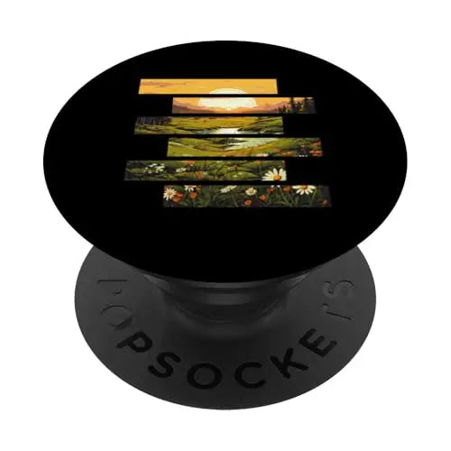 Golden Meadows: Sunrise Over Blossoming Fields PopSockets