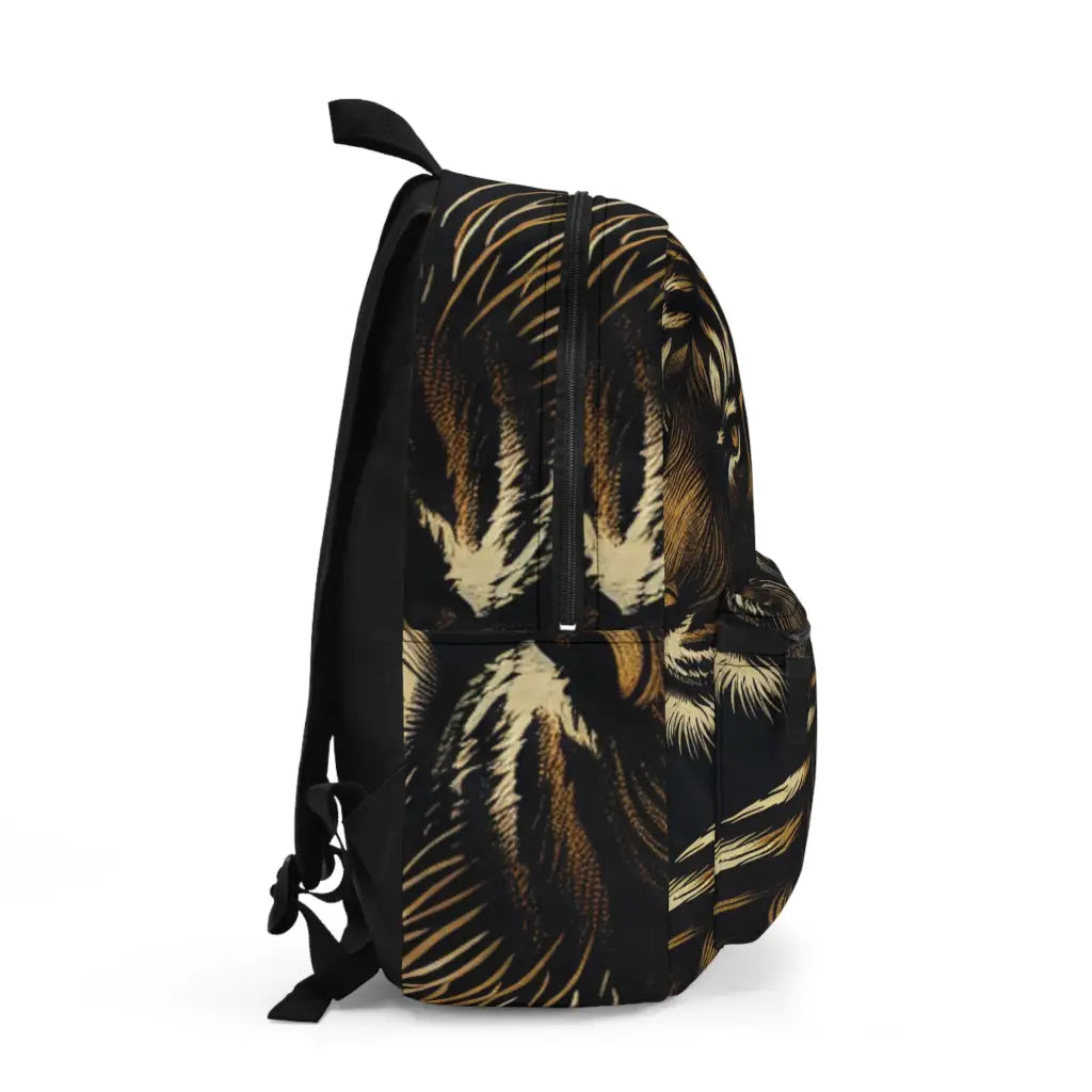 Golden Stripes of the Night Tiger Backpack One size Bags