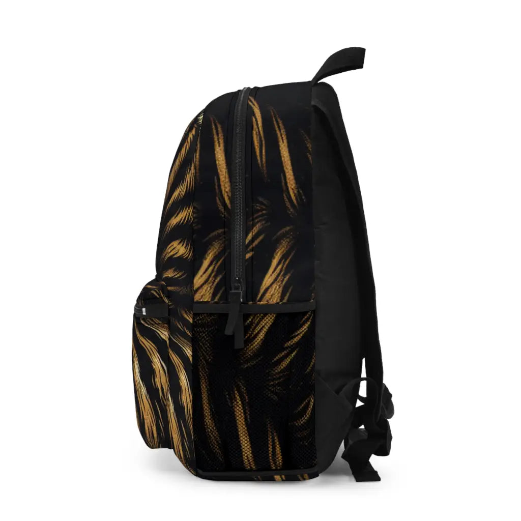 Golden Stripes of the Night Tiger Backpack One size Bags