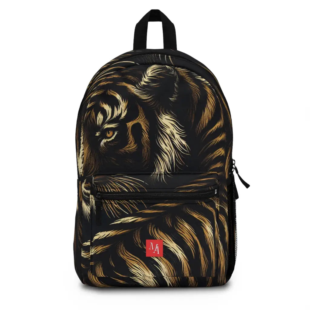 Golden Stripes of the Night Tiger Backpack One size Bags