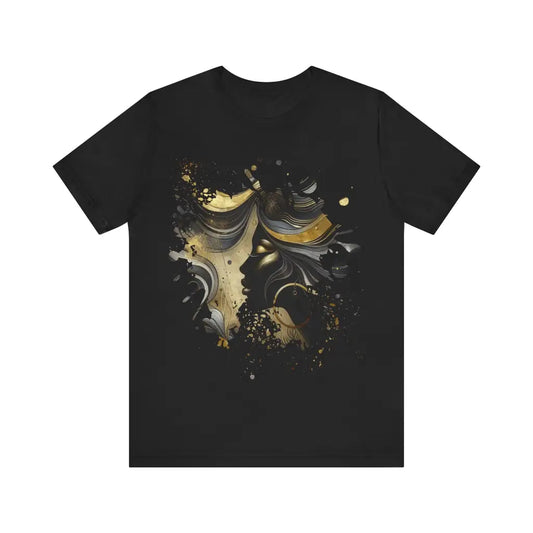 Golden Swirls and Silhouette - Jersey Short Sleeve Tee