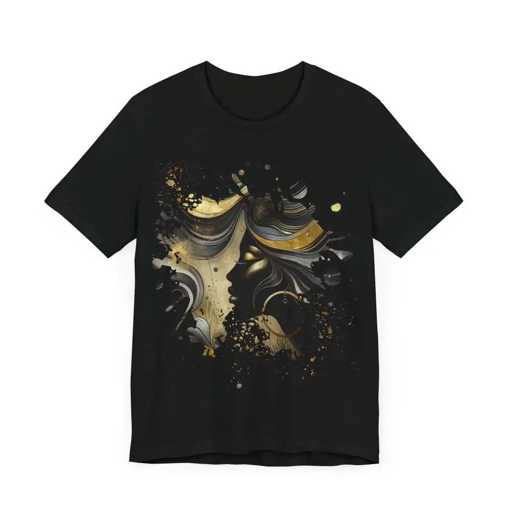 Golden Swirls and Silhouette - Jersey Short Sleeve Tee