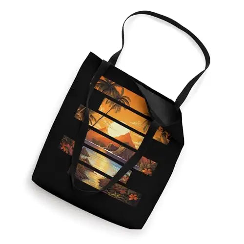Golden Tropica Island Sunset Paradise Tote Bag Apparel