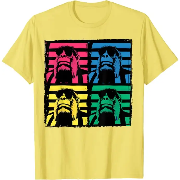 Men’s Gorilla in Sunglasses Pop Art - lemon / S - T-Shirt