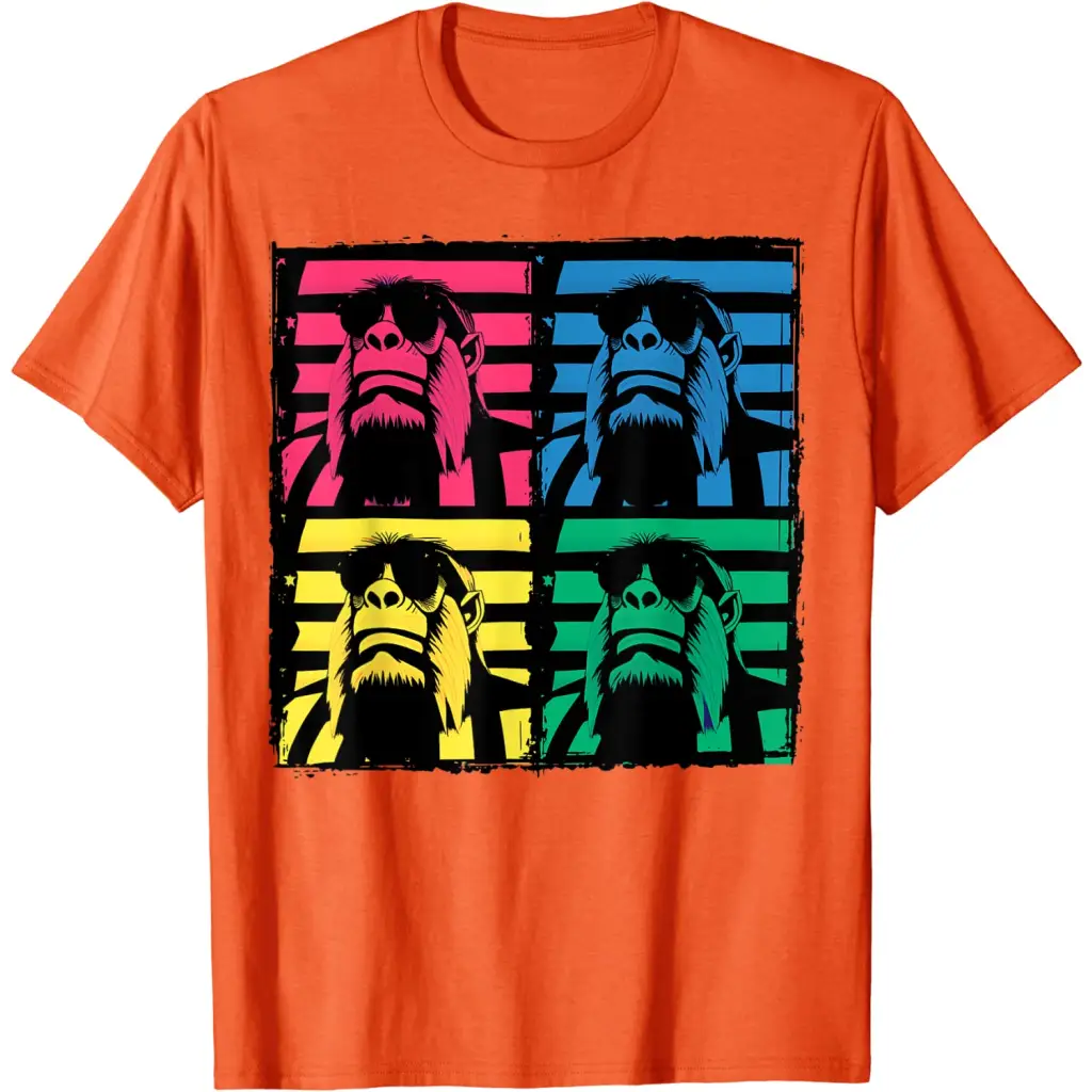 Men’s Gorilla in Sunglasses Pop Art - orange / S - T-Shirt