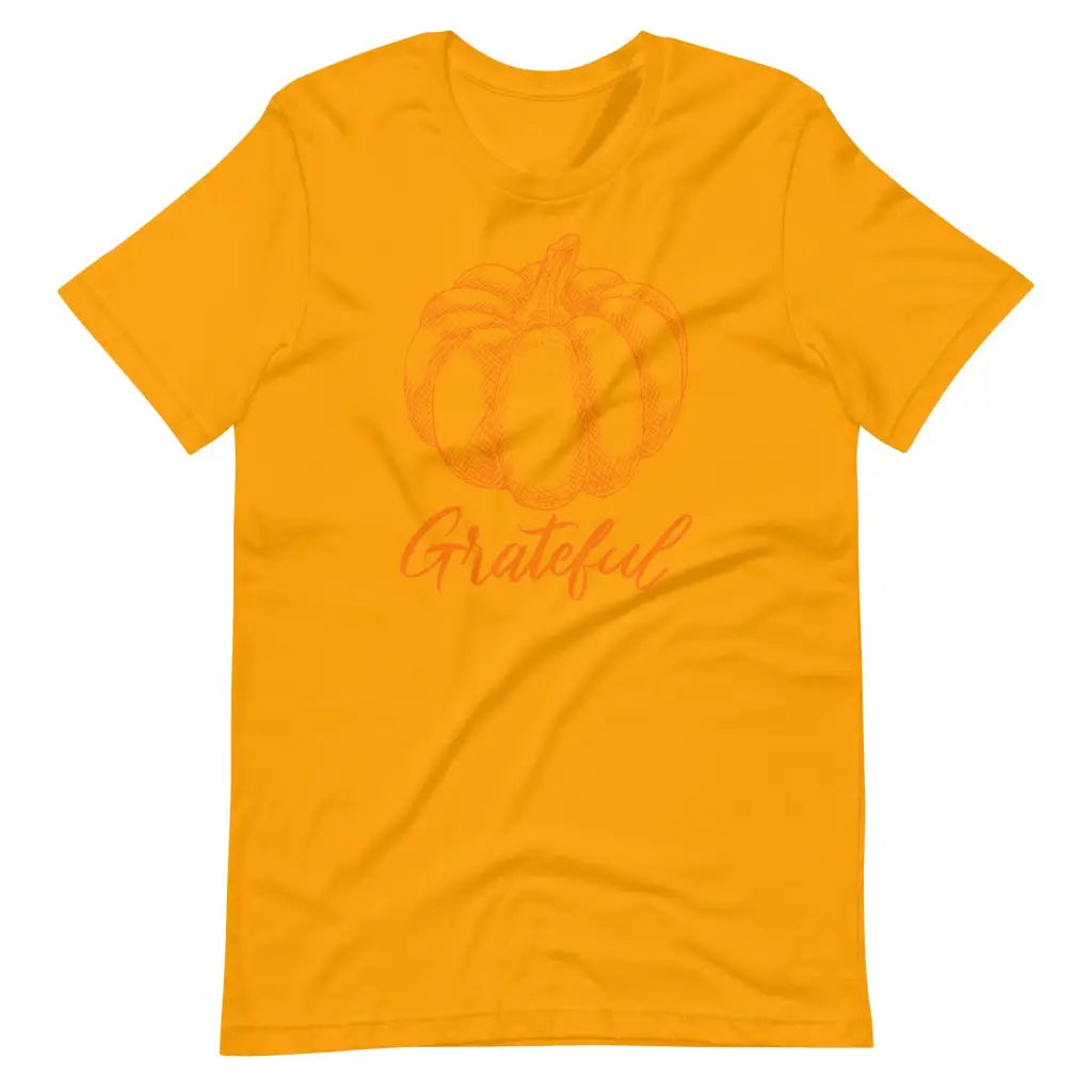 Grateful Pumpkin t-shirt - Gold / S - T-Shirt