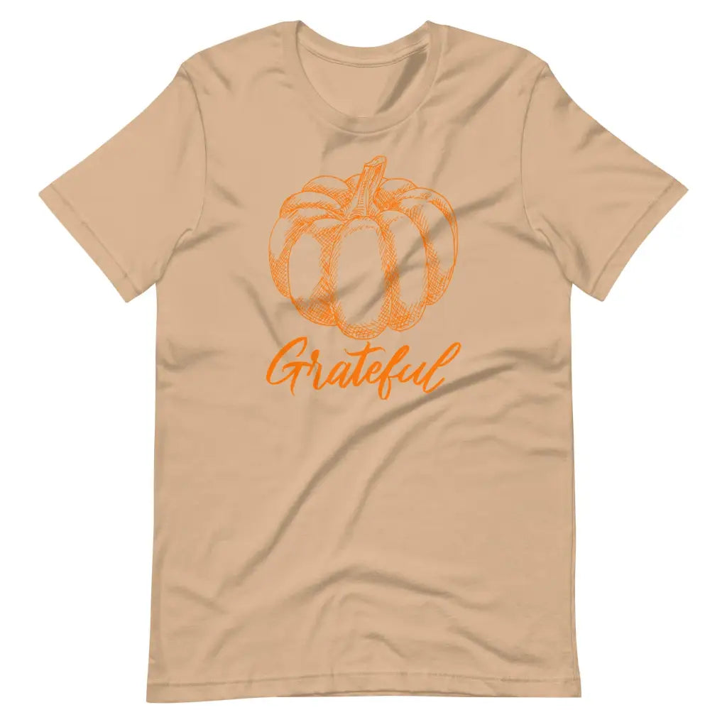 Grateful Pumpkin t-shirt - Tan / S - T-Shirt