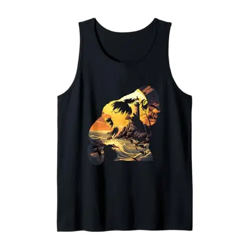 Guardian of the Coast: The Sentinel’s Vigil Tank Top Apparel