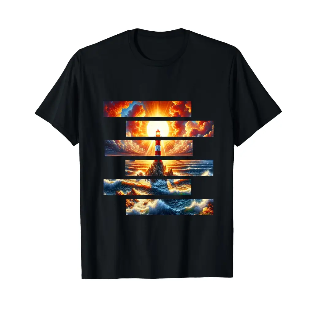 Guiding Light: Lighthouse on Rocky Isle T Shirt Apparel