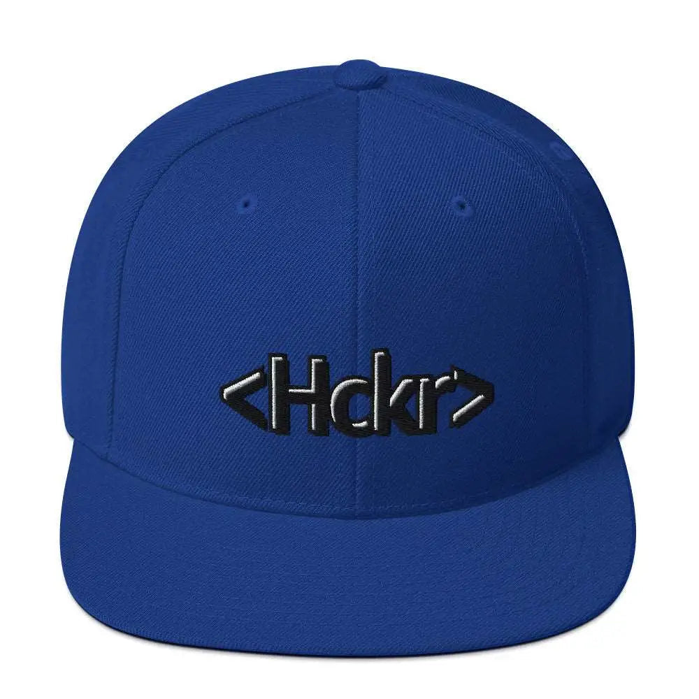 Hacker Snapback Hat - Dark Text - Royal Blue