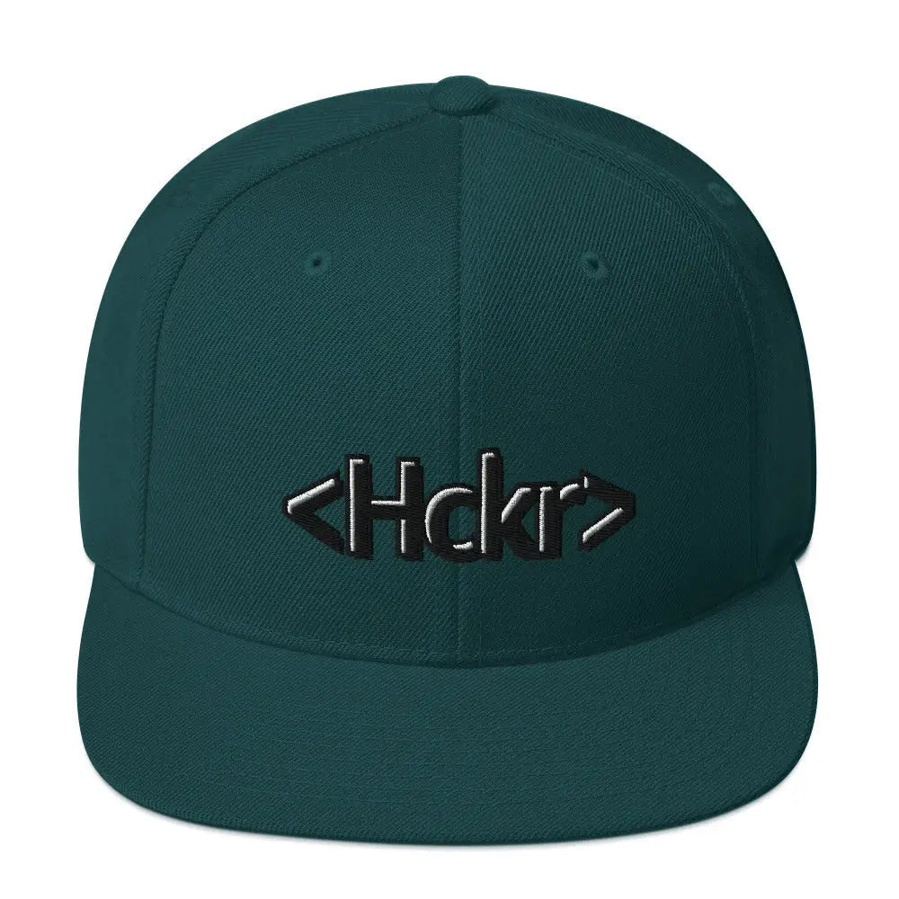 Hacker Snapback Hat - Dark Text - Spruce