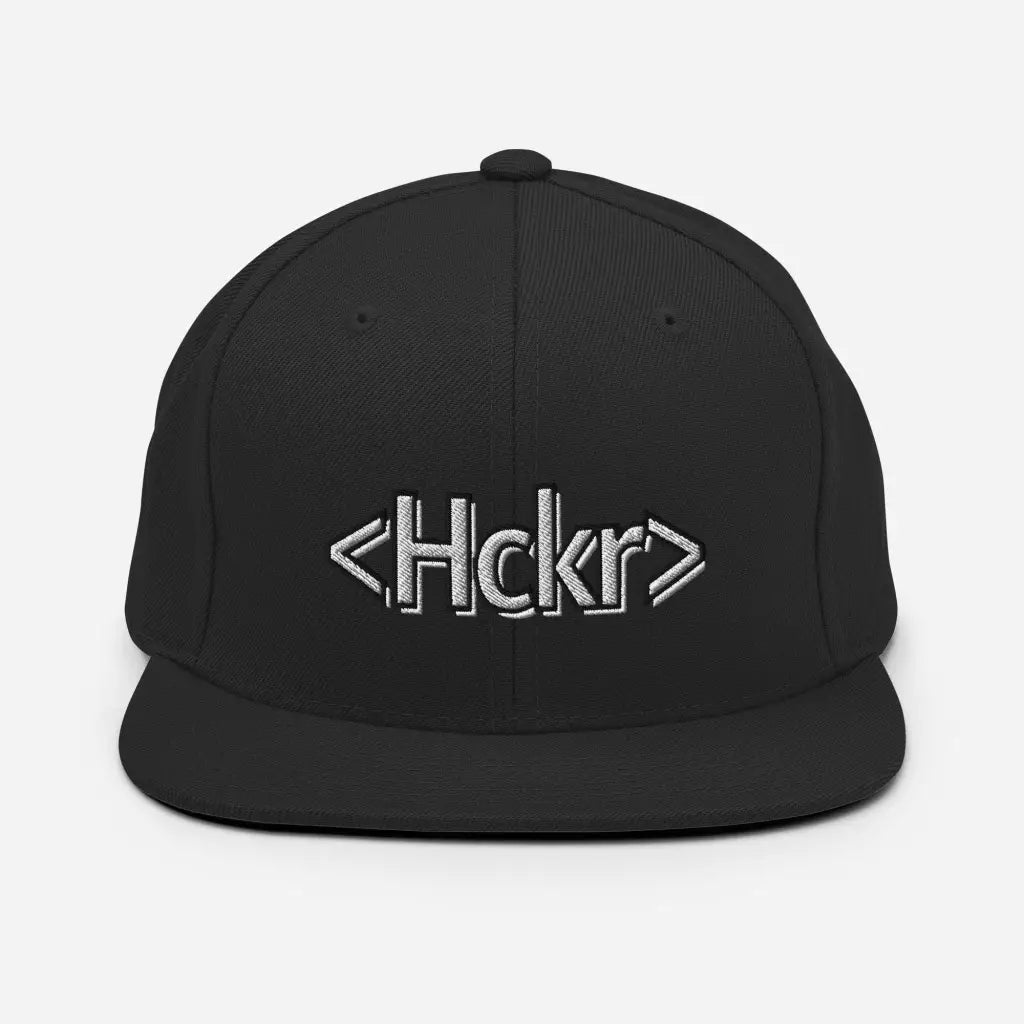 Hacker Snapback Hat - Light Text - Black