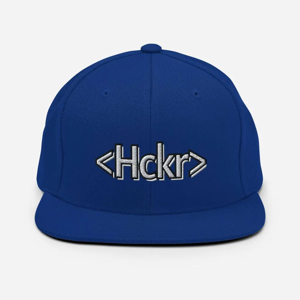 Hacker Snapback Hat - Light Text - Royal Blue