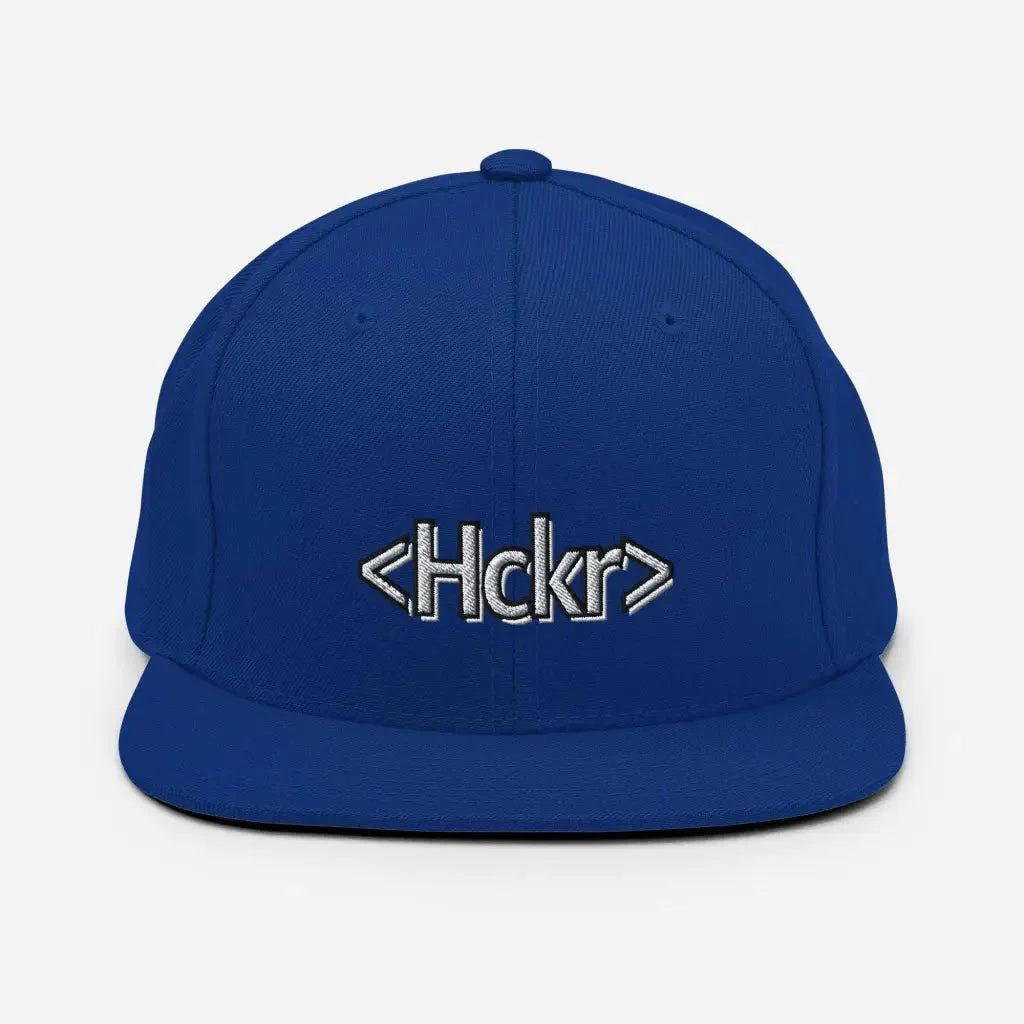 Hacker Snapback Hat - Light Text - Royal Blue