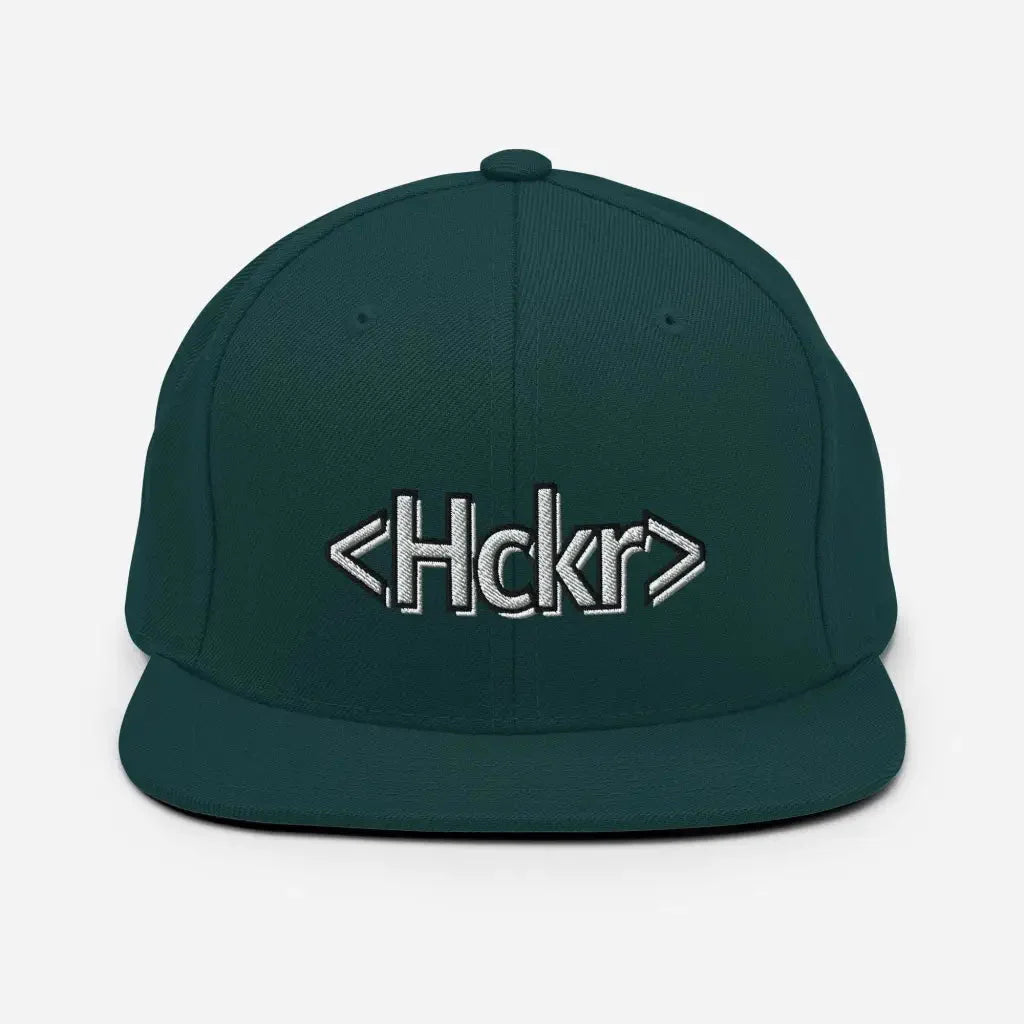 Hacker Snapback Hat - Light Text - Spruce