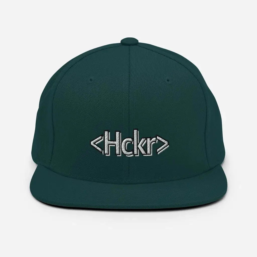 Hacker Snapback Hat - Light Text - Spruce