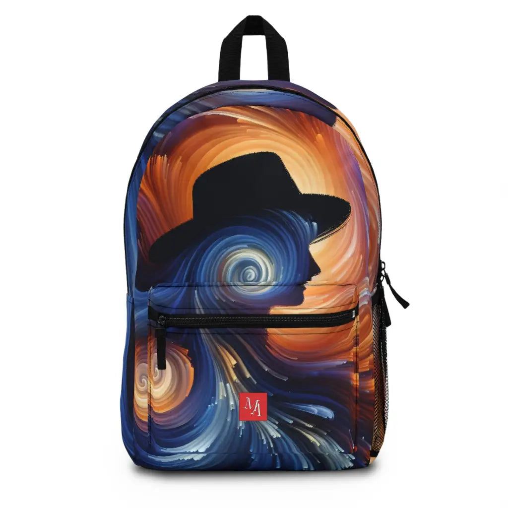 Hat Silhouette in Swirling Tones Backpack One size Bags