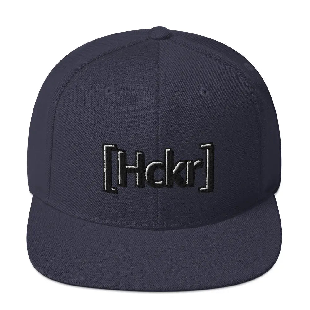 [Hckr] Hacker Snapback Hat - Dark Text - Navy