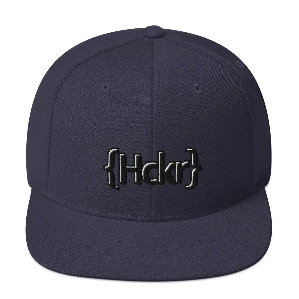 {Hckr} Hacker Snapback Hat - Dark Text - Navy