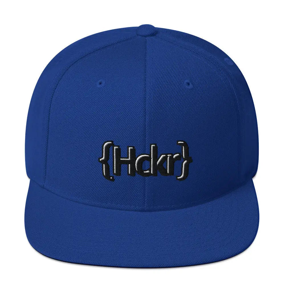 {Hckr} Hacker Snapback Hat - Dark Text - Royal Blue