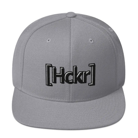 [Hckr] Hacker Snapback Hat - Dark Text - Silver