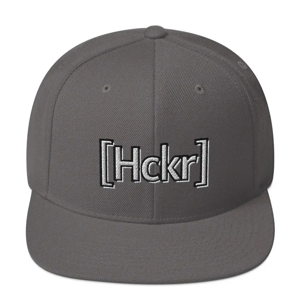 [Hckr] Hacker Snapback Hat - Light Text - Dark Grey