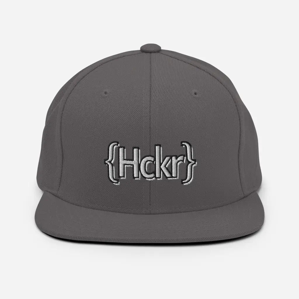 {Hckr} Hacker Snapback Hat - Light Text - Dark Grey