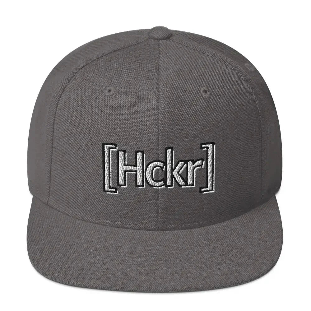 [Hckr] Hacker Snapback Hat - Light Text - Dark Grey