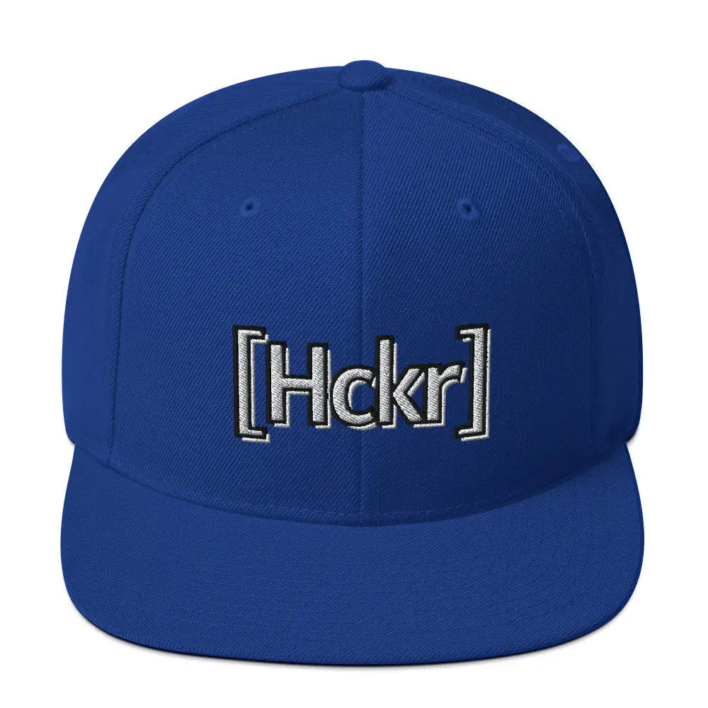 [Hckr] Hacker Snapback Hat - Light Text - Royal Blue