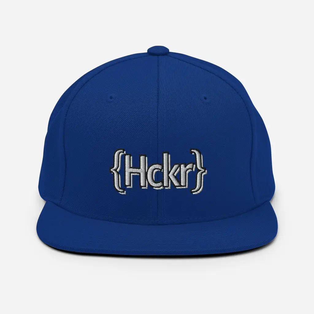 {Hckr} Hacker Snapback Hat - Light Text - Royal Blue