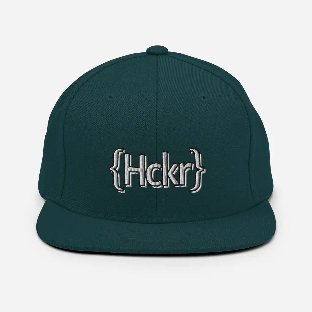 {Hckr} Hacker Snapback Hat - Light Text - Spruce