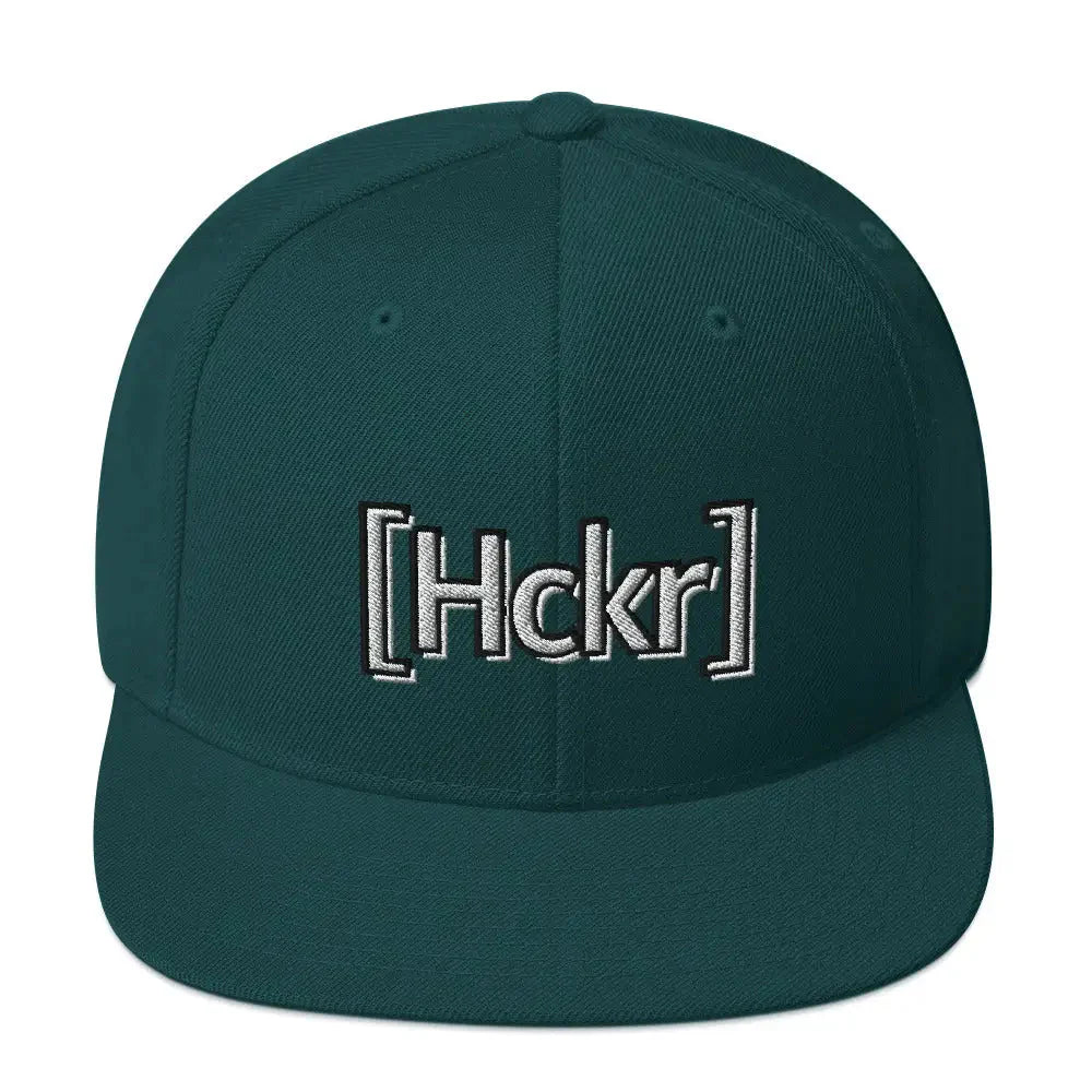 [Hckr] Hacker Snapback Hat - Light Text - Spruce