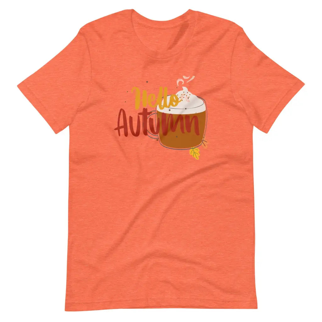 Hello Autumn t-shirt - Heather Orange / S - T-Shirt