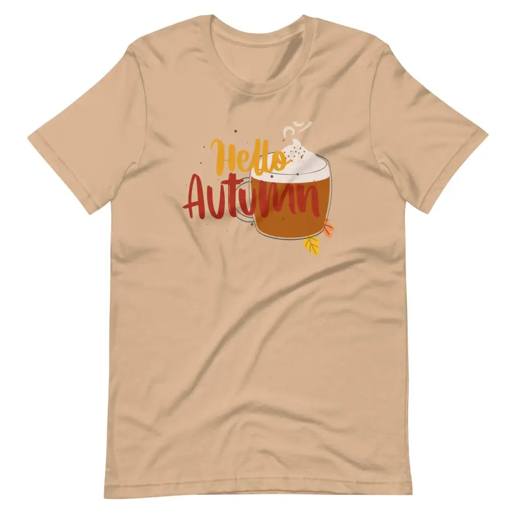 Hello Autumn t-shirt - Tan / S - T-Shirt