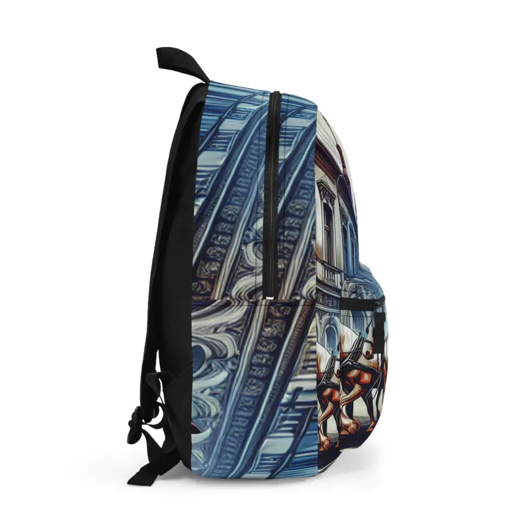 Horse Drawn Carriage through Timeless Streets Backpack