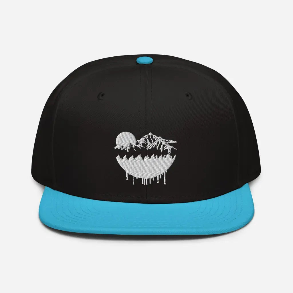 Hot Mountain Lodging Vaca Snapback Hat - Aqua blue / Black