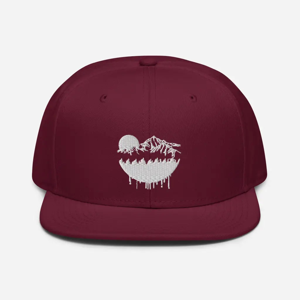 Hot Mountain Lodging Vaca Snapback Hat - Burgundy maroon