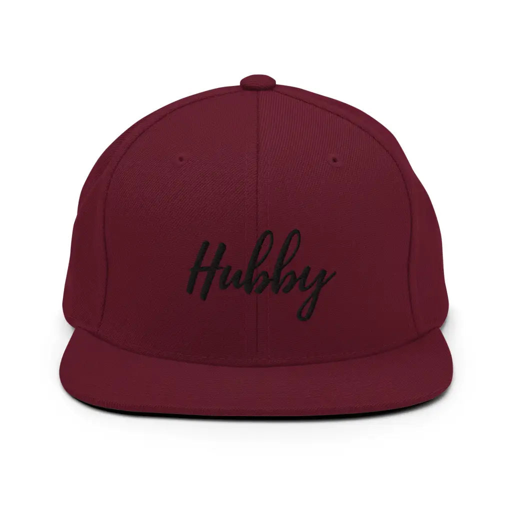 Hubby Snapback Hat - Maroon