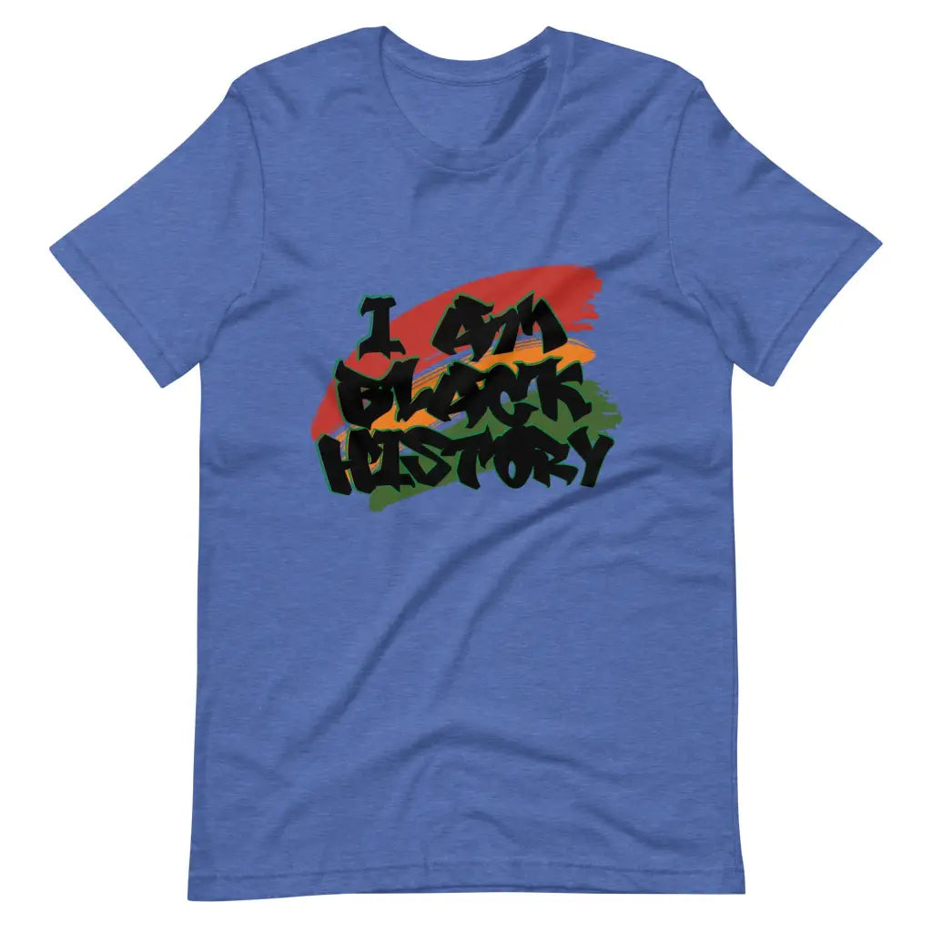 I Am Black History t-shirt - Heather True Royal / S