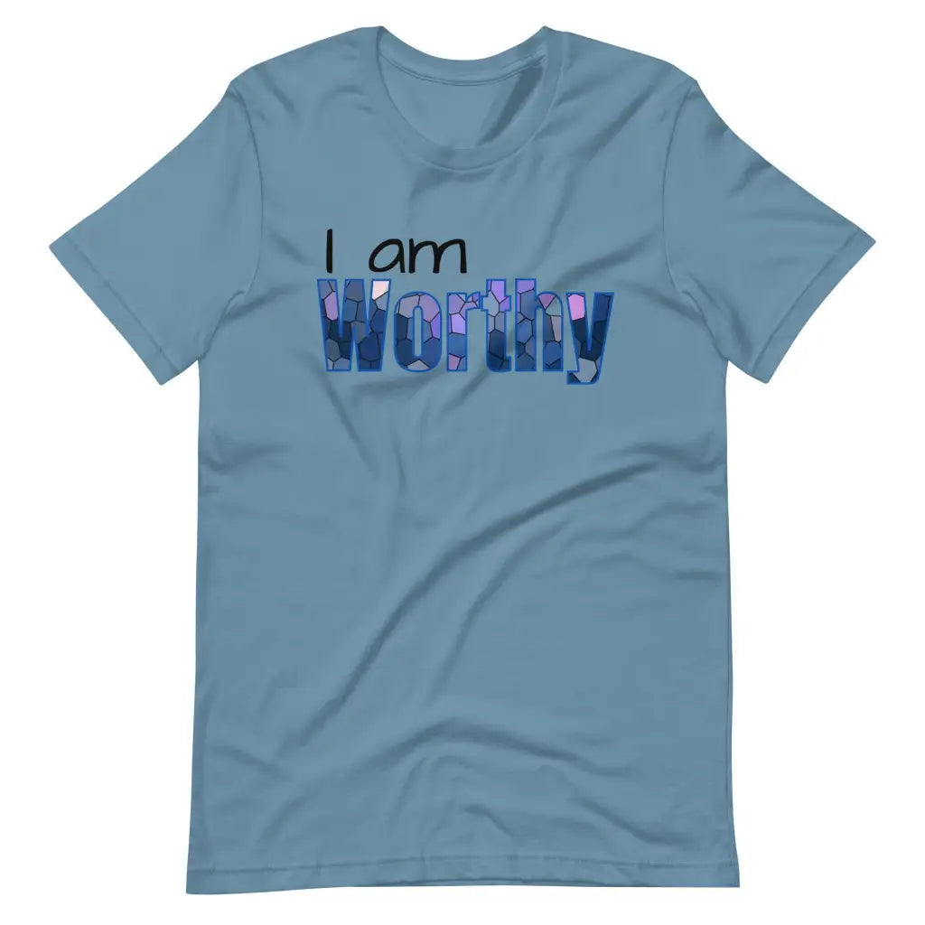 I am Worthy t-shirt - Steel Blue / S - T-Shirt